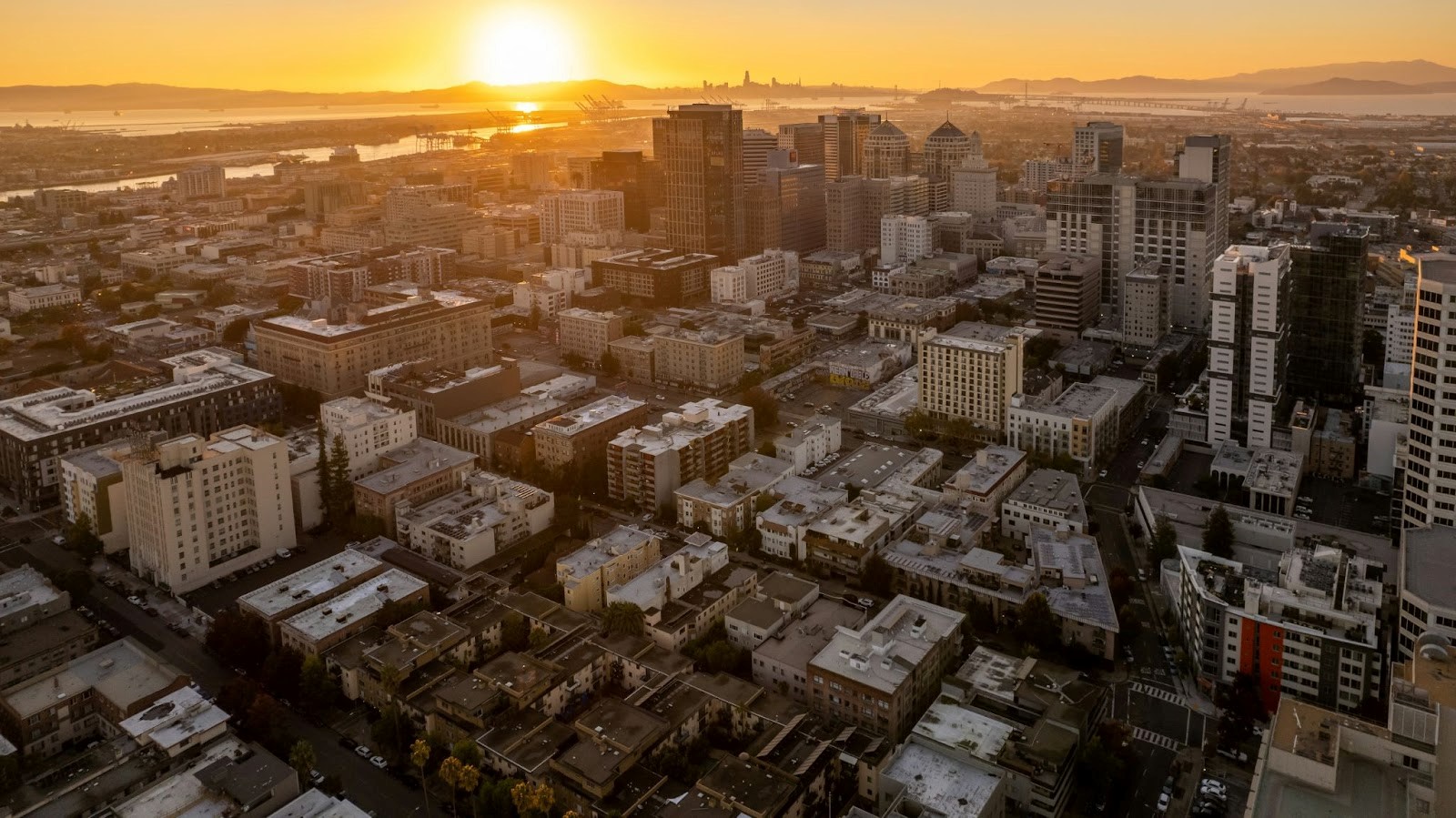 Downtown Oakland at sunset