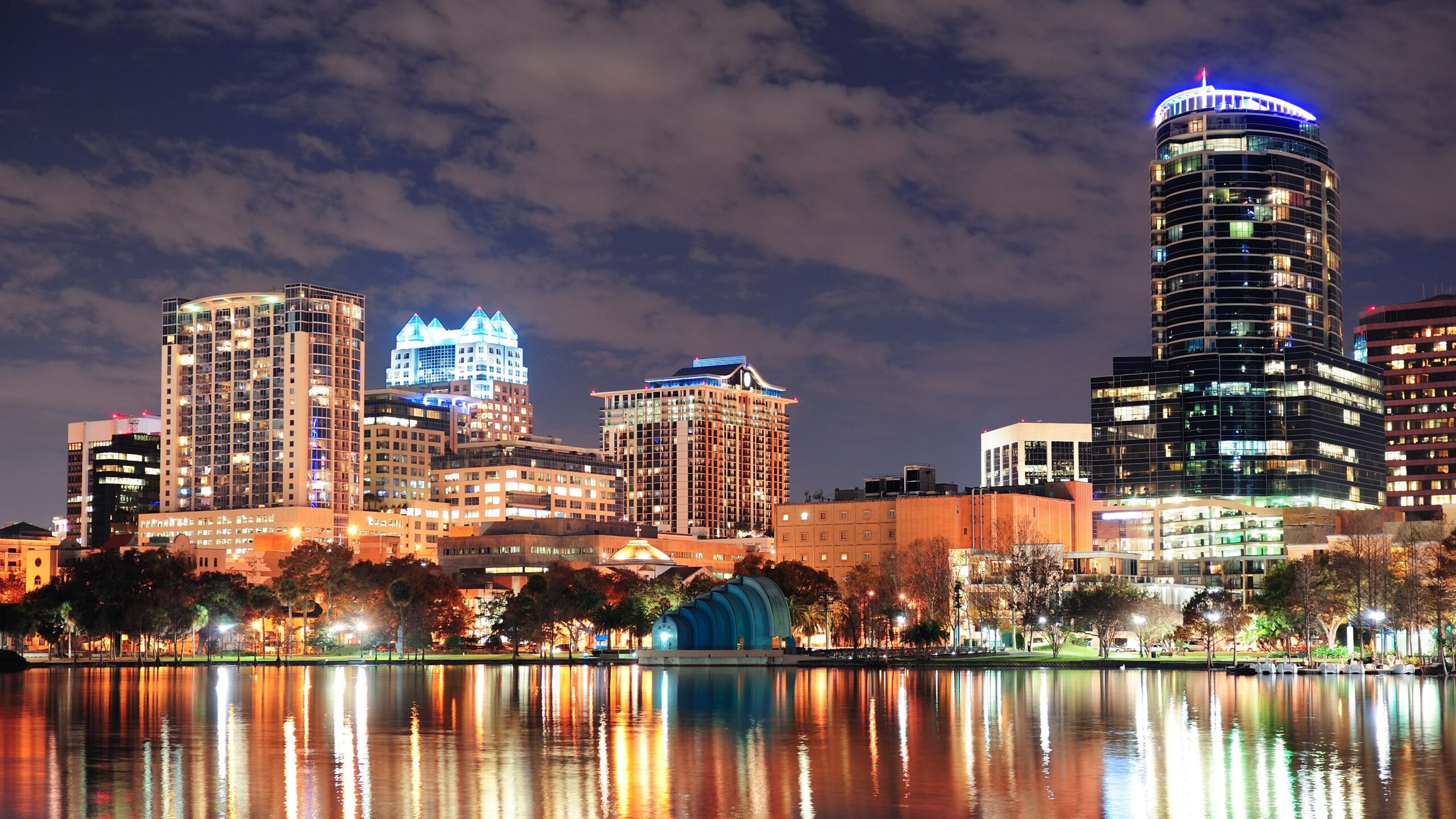 Orlando Florida Skyline At Night
