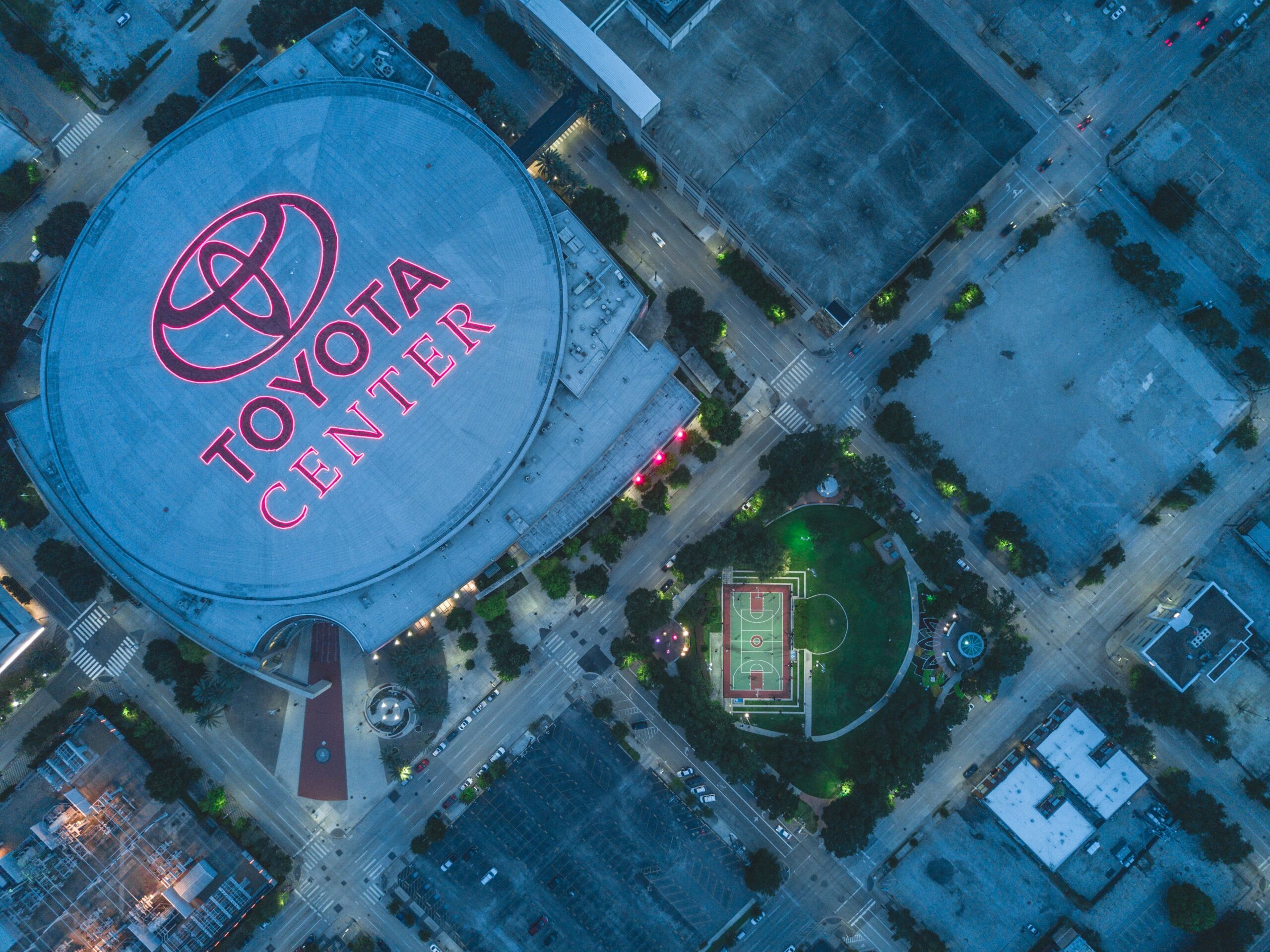 Toyota Center Houston aerial