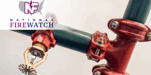 Sprinkler and pipes with logo