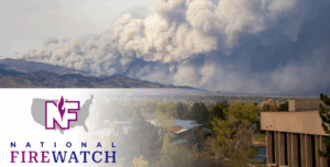 Colorado skyline with wildfire burning