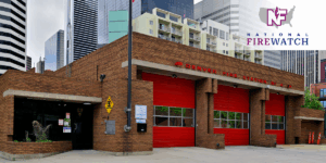Denver fire house with logo