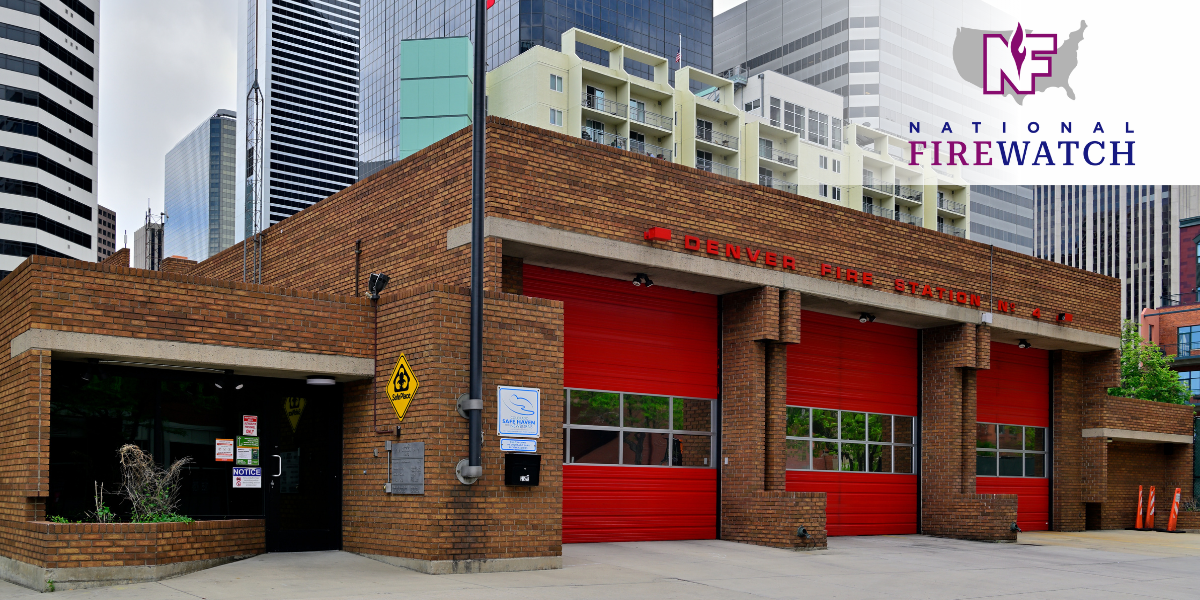 Denver fire house with logo