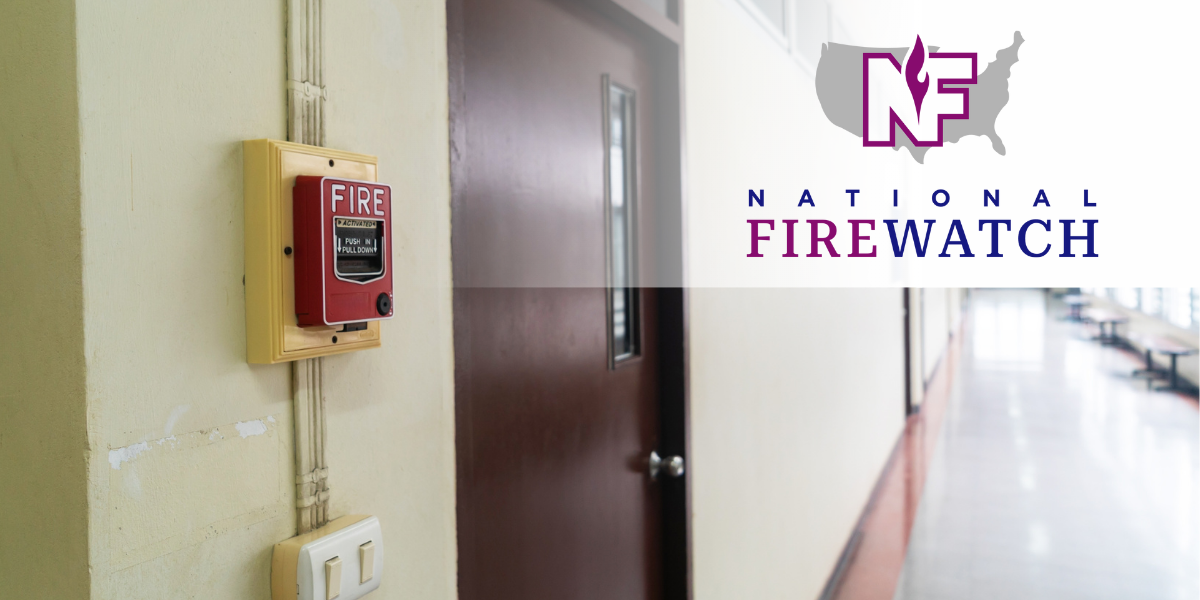 View of school hallway with NFW logo